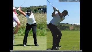 Jon Rahm golf swing  Long Iron faceon amp downtheline July 2017 [upl. by Lemuelah]