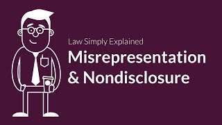 Misrepresentation and Nondisclosure  Contracts  Defenses amp Excuses [upl. by Nyar216]