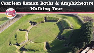 CAERLEON ROMAN BATHS amp AMPHITHEATRE WALES  Walking Tour  Pinned on Places [upl. by Aciemaj]