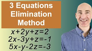 Solving Systems of 3 Equations Elimination [upl. by Eicyak976]