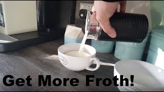 How to Get More Froth from Your Nespresso Coffee Aeroccino  Nespresso tips and help [upl. by Ayle]