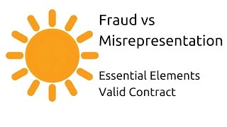 Fraud vs Misrepresentation  Other Essential Elements of a Valid Contract  CA CPT  CS amp CMA [upl. by Neeruam]