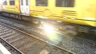 Merseyrail 507 009 making arcs at Birkdale station [upl. by Arotal493]